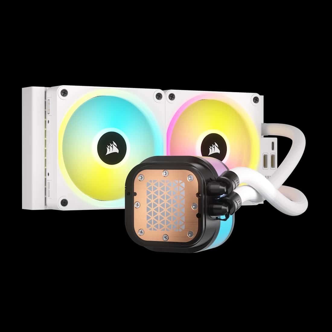 Corsair CORSAIR iCUE LINK H100i RGB AIO 240mm CPU Cooler - White, QX120 Fans, AM5/LGA 1700/1851 | CW-9061005-WW - thumbnail 3