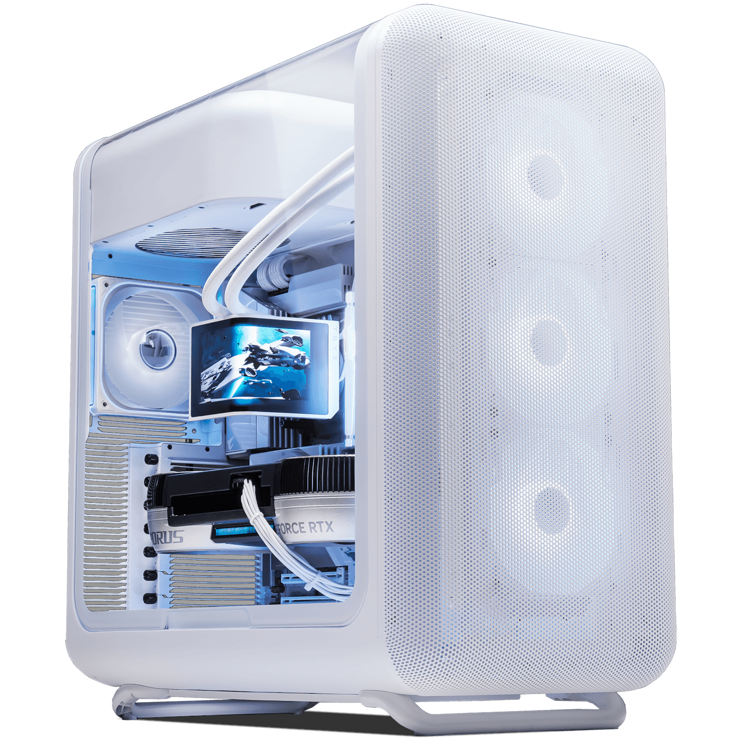 Nanotech White Gaming PC, AMD Ryzen 7 9850X3D, Gigabyte Aero RTX 5070 12GB GDDR7, 32GB DDR5, 2TB SSD, Hyte X50 Snow White - thumbnail 1