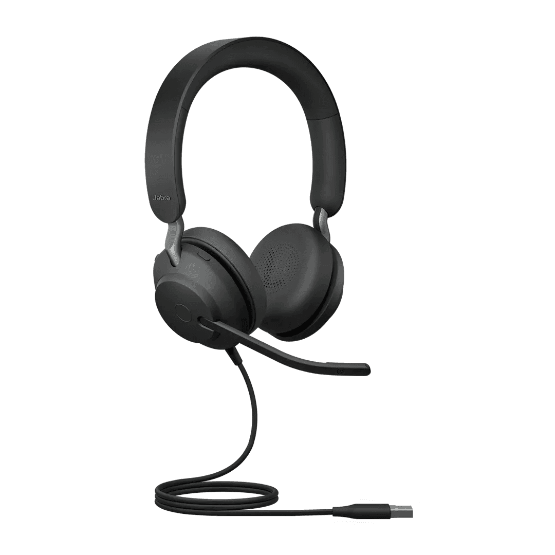 Jabra Evolve2 40 SE UC Stereo Wired Headset, 40mm Audio Driver, 360° Busylight, Passive Noise Cancellation, Memory Foam Ear Cushions, USB-A Connectivity, 4ft Cable Length, Black | 24189-989-999 thumbnail 2