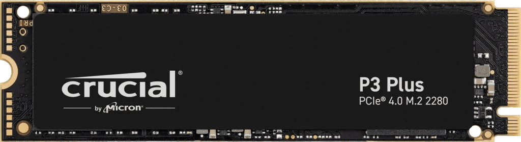 Crucial 1 TB P3 Plus NVMe PCIe 4.0 M.2 Internal SSD, Up to 5000MB MB/s Sequential Read & Up to 3600MB/s Sequential Write Speeds, Micron 3D NAND, 1.5H Hour MTBF, SMART & TRIM Support | CT1000P3PSSD8 thumbnail 1