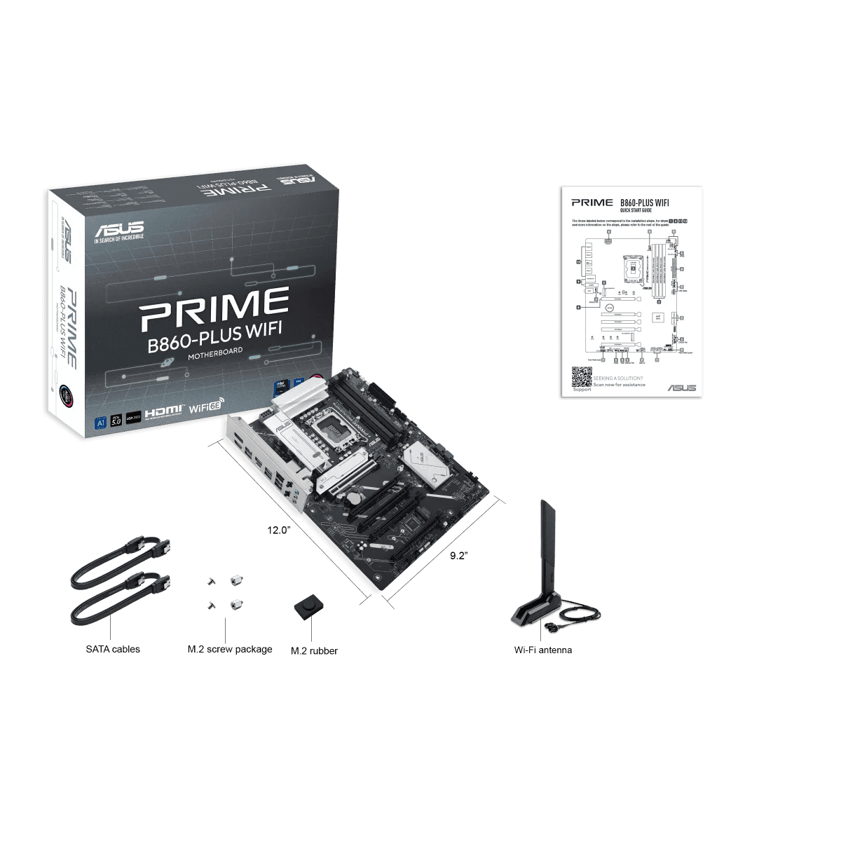 Asus ASUS Prime B860-Plus WiFi LGA 1851 ATX Motherboard, Intel B860 Chipset, 4x DIMM DDR5 Slots, Up to 256GB Max Memory, 5x PCIe x16 Slots, 2x M.2 Slots, WiFi & BT Connectivity | 90MB1K50-M0EAY0 - thumbnail 5