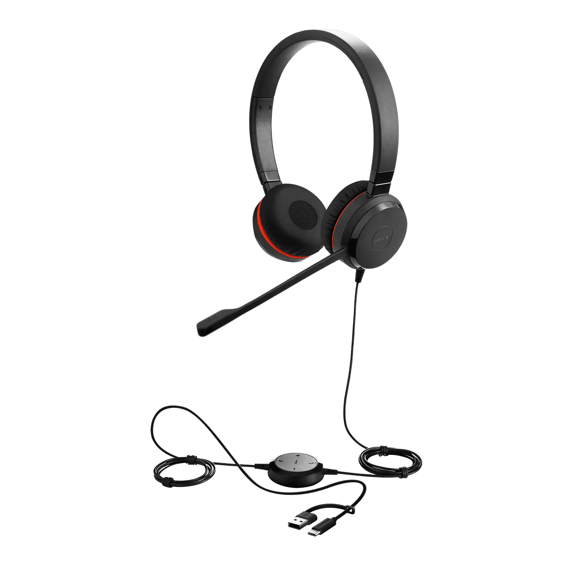 Jabra Jabra Evolve 20SE MS Stereo Wired Headset, Noise Isolating, Noise Cancelling Microphone, In-Cord Volume Control, Uni-directional Mic Mode, USB-C / A Connectivity, Black | 4999-823-369 - thumbnail 3