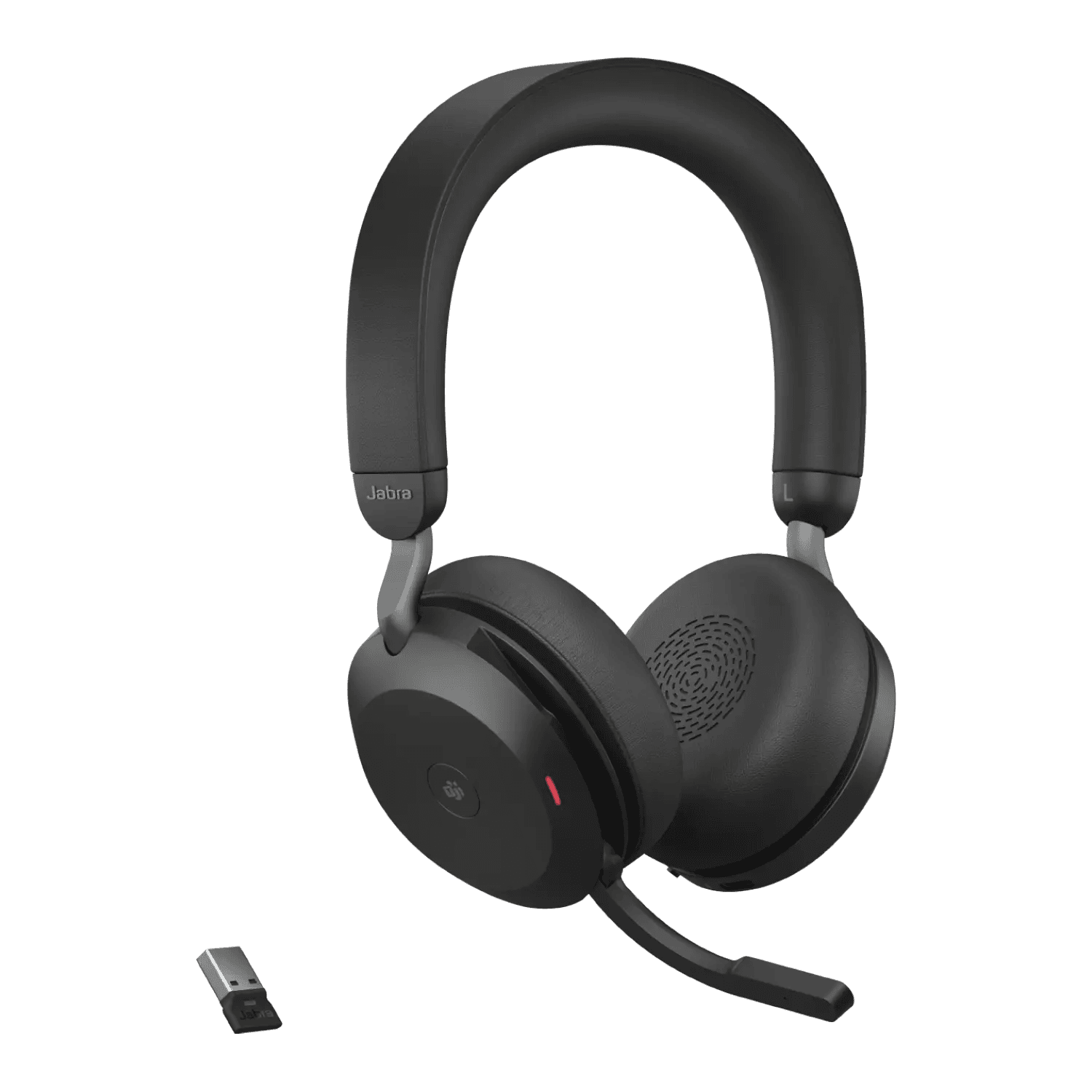 Jabra Jabra Evolve2 75 Wireless PC Headset with 8-Microphone Technology - Dual Foam Stereo Headphones with Advanced Active Noise Cancellation, USB-A Bluetooth Adapter and MS Teams-compatibility, Black | 27599-999-999 - thumbnail 1