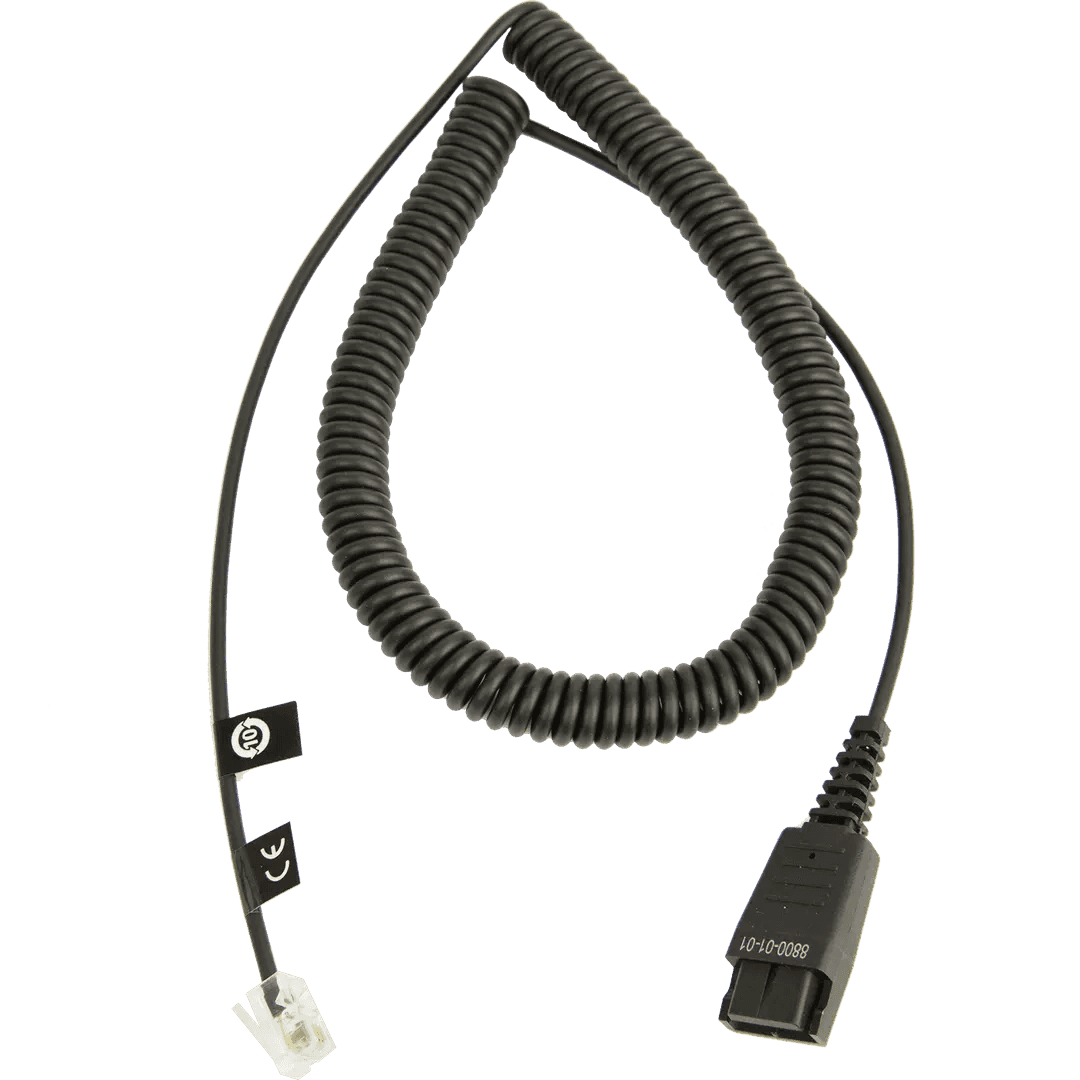 Jabra Jabra Quick Disconnect (QD) to Modular (RJ) Coiled Bottom Cord | 8800-01-37 - thumbnail 1