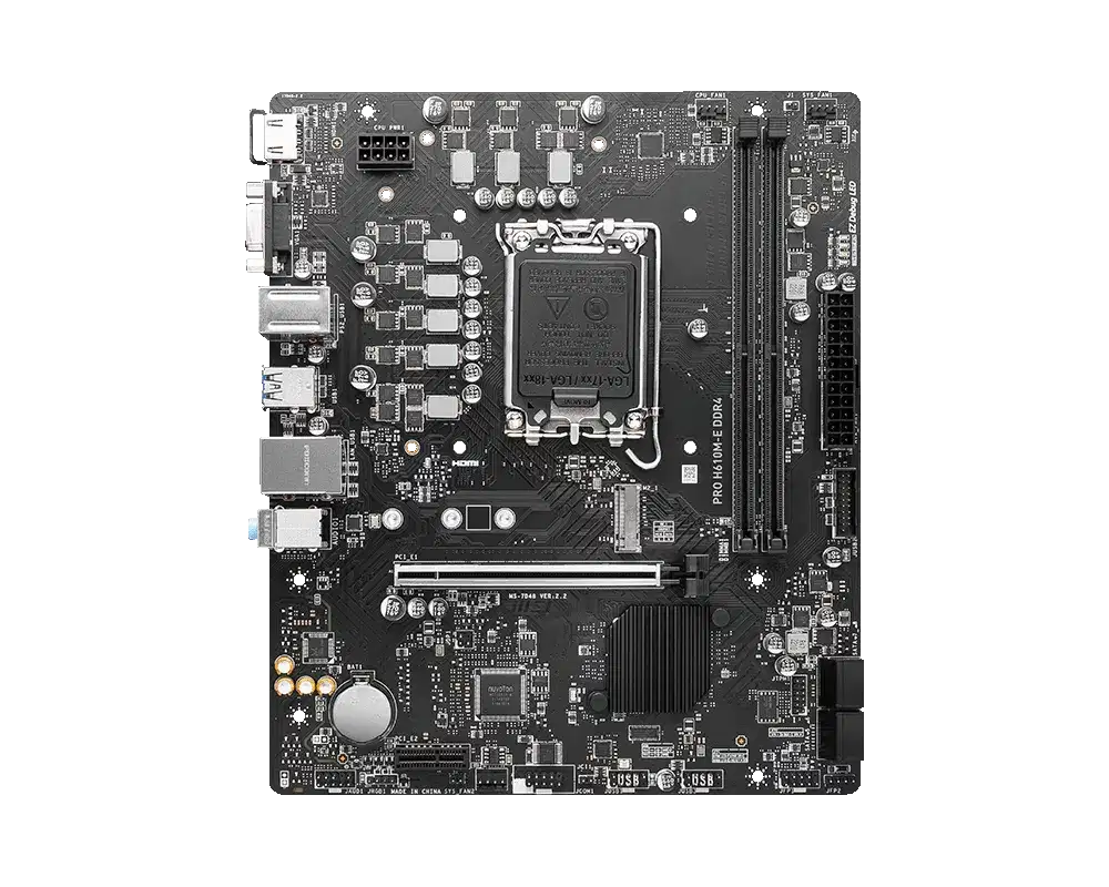 MSI MSI PRO H610M-E DDR4 Motherboard, Intel 12th/13th/14th Gen, LGA 1700, PCIe 4.0, Micro-ATX | 911-7D48-012 - thumbnail 2