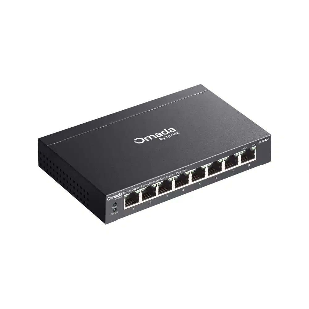tp-link TP-Link Omada ES208GP 8-Port Gigabit Smart Managed PoE+ Switch, 64W PoE Budget, 7 PoE+ Ports | ES208GP - thumbnail 4