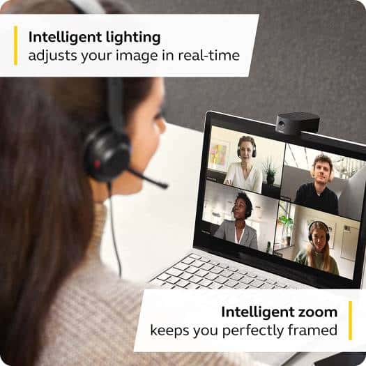 Jabra Jabra PanaCast 20 Video Conferencing Camera, W53L Version A, With Intelligent Zoom, AI Powered 4K Ultra HD Video, 13MP, AI Image Enhancement, USB-A 1.5m, Black | 8300-119 - thumbnail 2