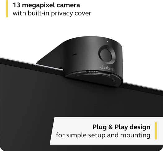 Jabra Jabra PanaCast 20 Video Conferencing Camera, W53L Version A, With Intelligent Zoom, AI Powered 4K Ultra HD Video, 13MP, AI Image Enhancement, USB-A 1.5m, Black | 8300-119 - thumbnail 4