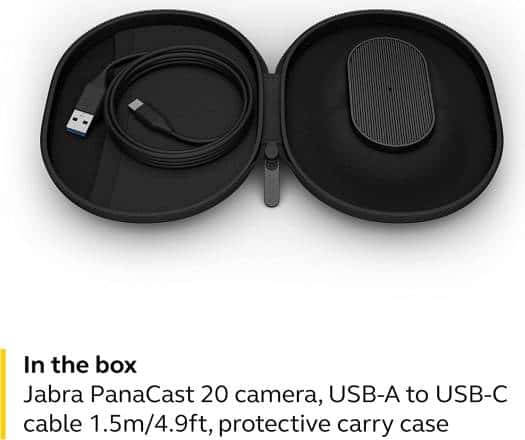 Jabra Jabra PanaCast 20 Video Conferencing Camera, W53L Version A, With Intelligent Zoom, AI Powered 4K Ultra HD Video, 13MP, AI Image Enhancement, USB-A 1.5m, Black | 8300-119 - thumbnail 1