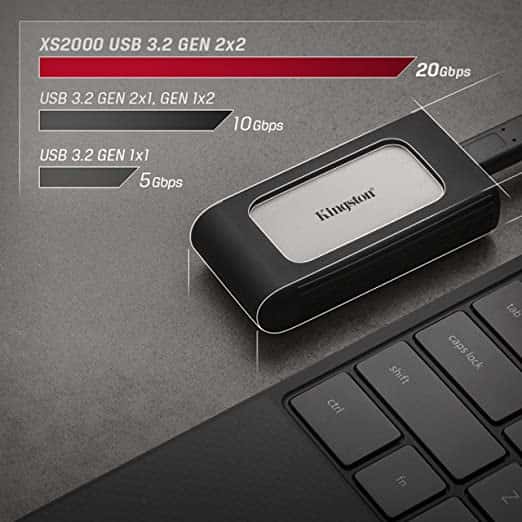 Kingston KINGSTON PORTABLE SSD 500GB 2000MB/S USB C, XS2000, High Performance Portable SSD, With USB-C, Pocket-Sized, USB 3.2  - thumbnail 4