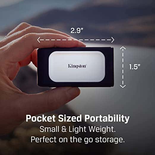 Kingston KINGSTON PORTABLE SSD 500GB 2000MB/S USB C, XS2000, High Performance Portable SSD, With USB-C, Pocket-Sized, USB 3.2  - thumbnail 1