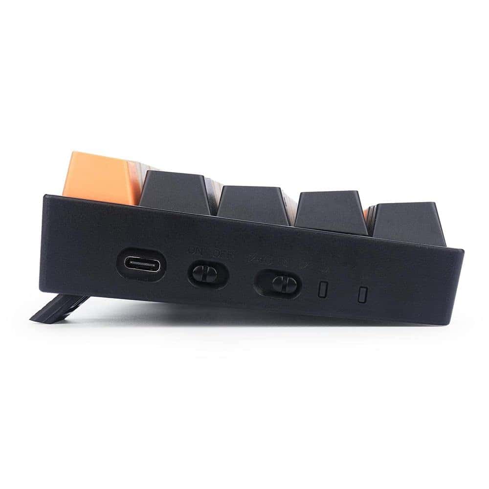 Redragon Redragon Draconic Pro 60% Wired/2.4G/BT Mech Gaming Keyboard, RGB Backlighting, 61 Keys, Built-in Rechargeable Battery, USB-C Connect, Dust-Proof Brown Switch, OG/Grey/Black | K530-0G&GY&BK-RGB-PRO - thumbnail 6