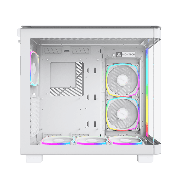 Montech Montech KING 95 PRO Middle Tower Case, Duo Airflow Modes ( Turbo Mesh Mode & Elegant Glass Mode ), SPCC/Tempered glass, 4x120mm ARGB PWM Fans, Type-Cx1/USB3.0x2/Mic/Audiox1/LED Buttons, White | KING 95 PRO - thumbnail 4
