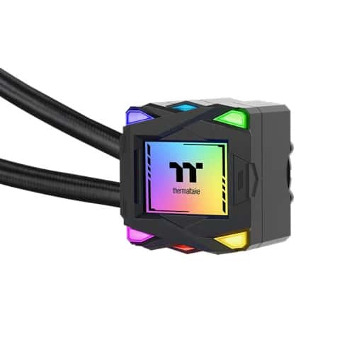Thermaltake Thermaltake LA240 ARGB Sync AIO Liquid Cooler, 2x 120mm ARGB fans, RGB Water Block, 79.3 CFM (one fan) Air Flow, 3.45 mm-H2O (one fan) Static Pressure, Black | CL-W457-PL12SW-A - thumbnail 4