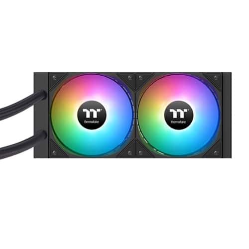 Thermaltake Thermaltake LA240 ARGB Sync AIO Liquid Cooler, 2x 120mm ARGB fans, RGB Water Block, 79.3 CFM (one fan) Air Flow, 3.45 mm-H2O (one fan) Static Pressure, Black | CL-W457-PL12SW-A - thumbnail 2
