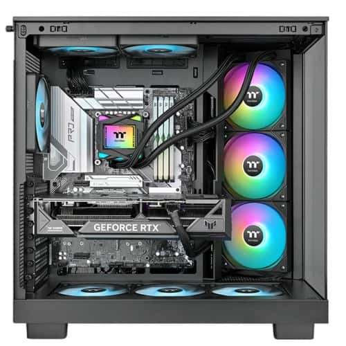 Thermaltake Thermaltake LA360 ARGB Sync AIO Liquid Cooler, 3x 120mm ARGB fans, RGB Water Block, 79.3 CFM (one fan) Air Flow, 3.45 mm-H2O (one fan) Static Pressure, Black | CL-W459-PL12SW-A - thumbnail 6