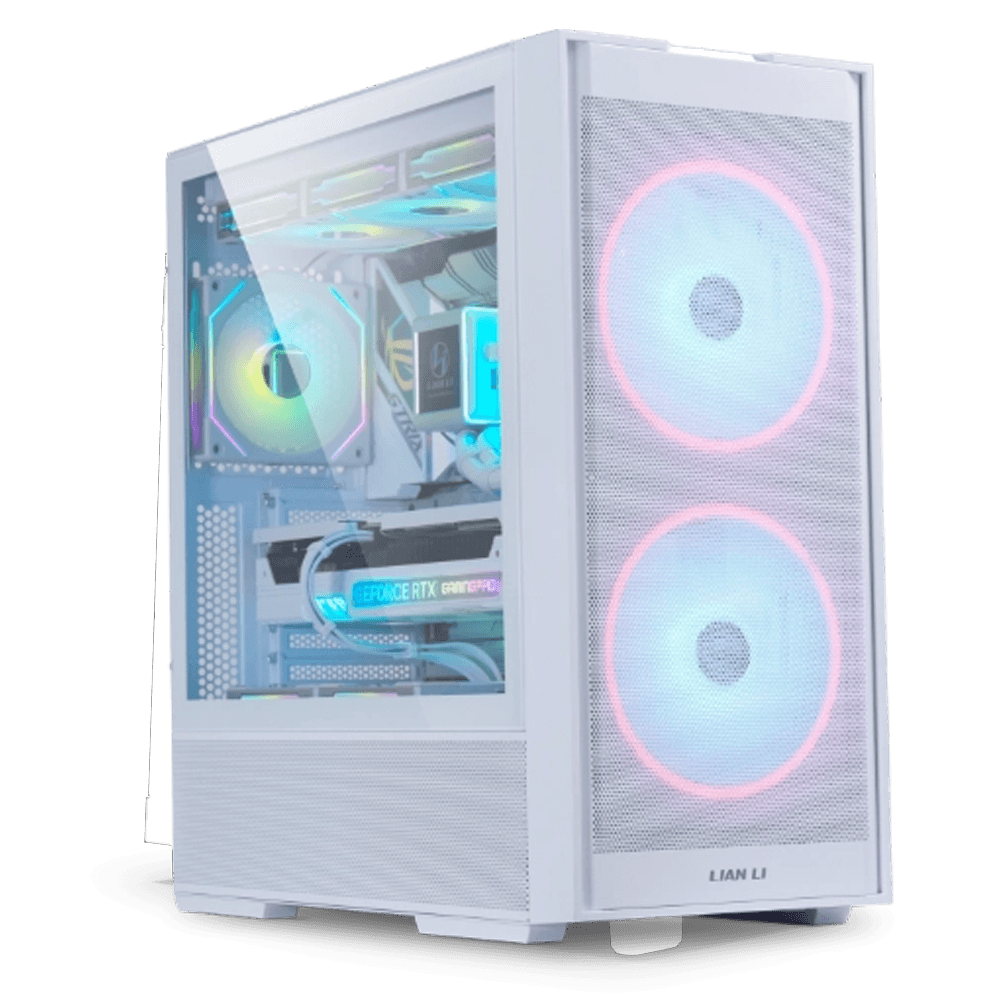 Nanotech White Edition Gaming PC, Intel Core Ultra 7 265K, RTX 5070 OC ICE 12GB GDDR7, 32GB (2x16GB) 6400MHz, 1TB NVMe SSD, LCD Liquid Cooler, 850W, WiFi - thumbnail 1