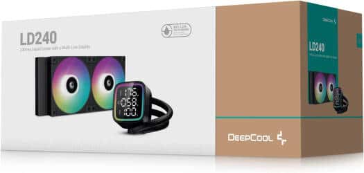 DEEPCOOL DeepCool LD240 Optimized 240mm Liquid CPU Cooler with Multiline LED Digital Display, 2x 120mm FD12 ARGB Fans, 2400 RPM Fan Speed, Real-Time CPU Status,  72.04 CFM Airflow, Black | R-LD240-BKMSN-G-1 - thumbnail 2