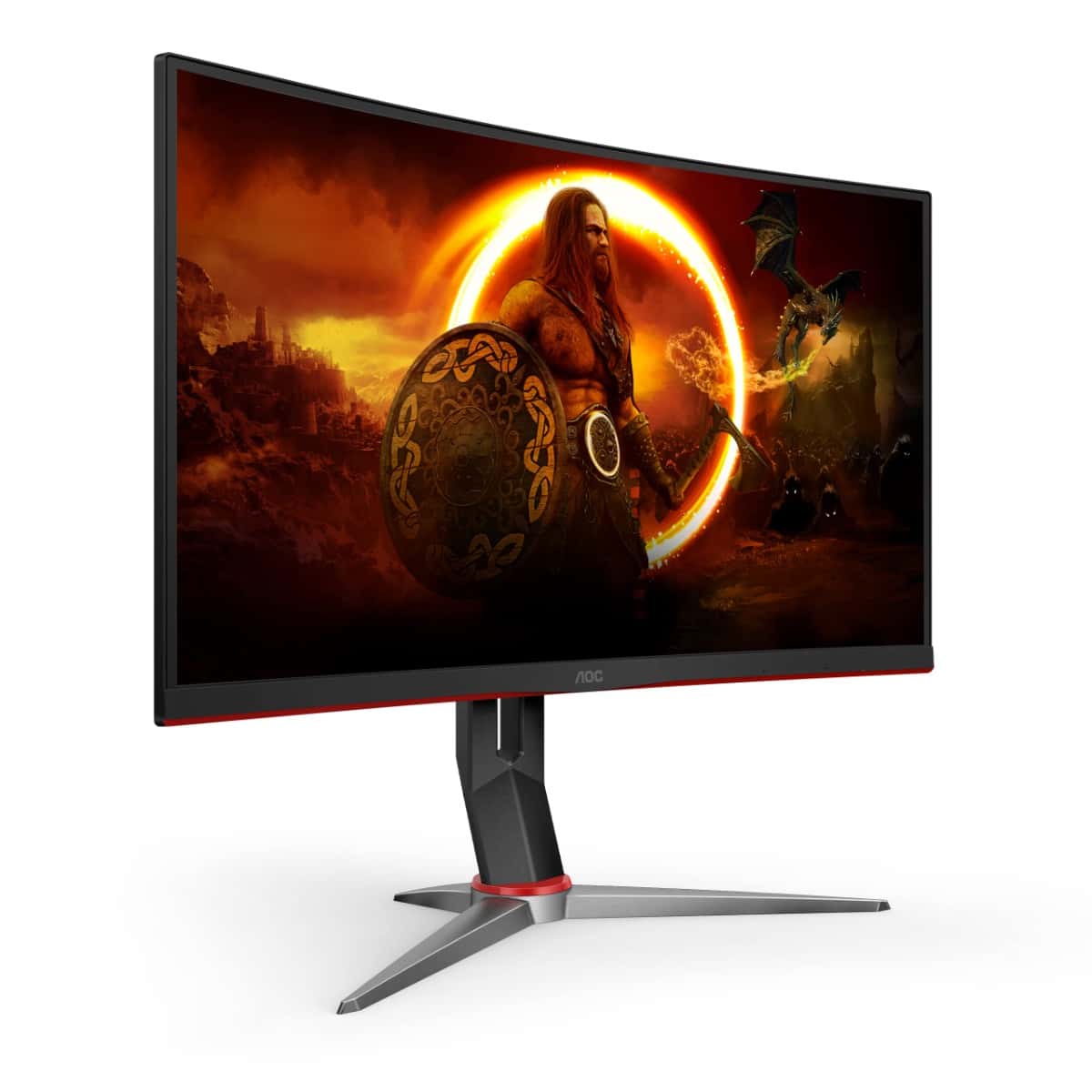 AOC 27G2 27" Frameless Gaming IPS Monitor, FHD 1080P, 1ms 144Hz, NVIDIA G-SYNC Compatible + Adaptive-Sync, Height Adjustable, 3-Year Zero Dead Pixel Guarantee, Black/Red thumbnail 2