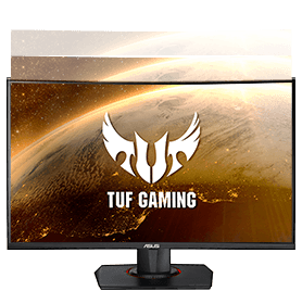 Asus  Asus TUF Gaming VG27WQ 27" WQHD VA Curved Gaming Monitor, 165Hz / 1ms (MPRT), Extreme Low Motion Blur, Adaptive-sync & Freesync Premium, Display HDR 400, | 90LM05F0-B01E70 - thumbnail 4