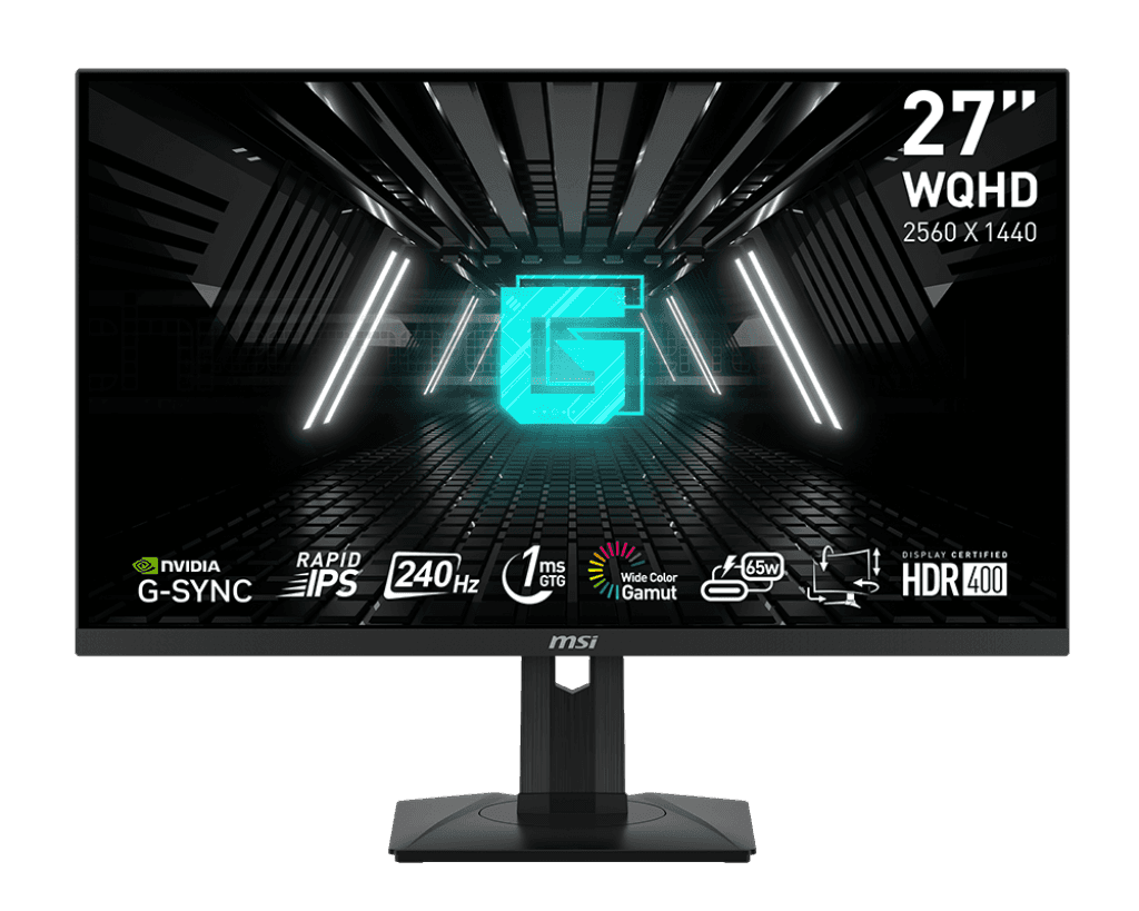 MSI MSI G274QPX Gaming Monitor, 27" WQHD Rapid IPS, 240Hz Refresh Rate, 1ms (GtG) Response Time, NVIDIA G-Sync Technology, 1.07B Color Support, Narrow Edge-to-Edge Bezel, Black | 9S6-3CC29H-079 - thumbnail 1
