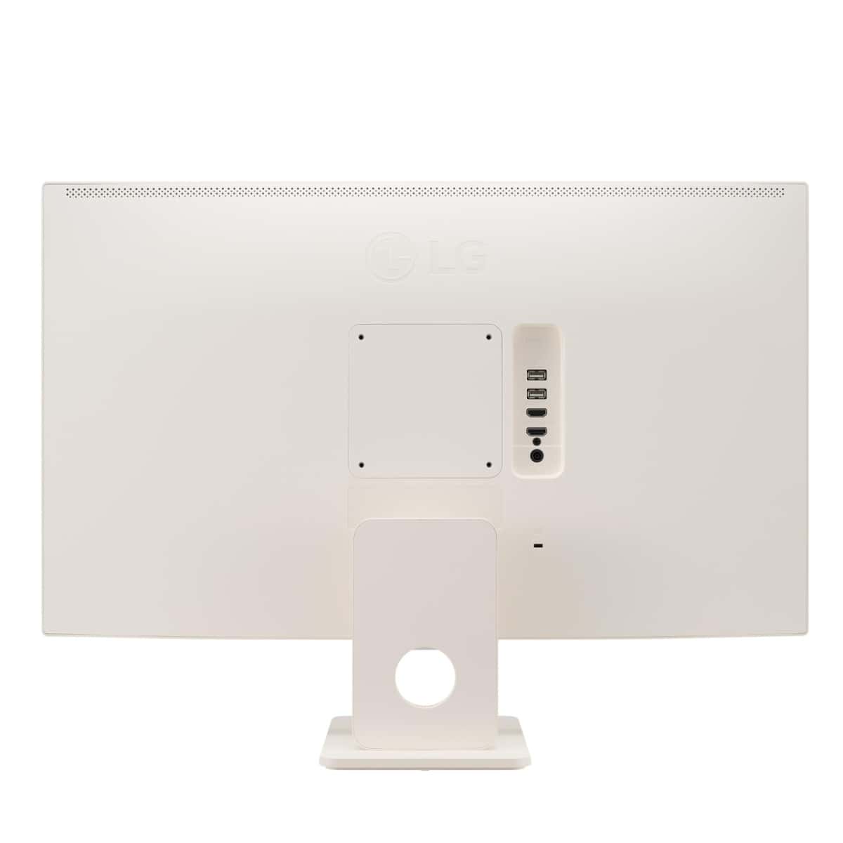 LG LG 27SR50F 27" Smart FHD IPS Monitor with webOS 23, HDR10, Screen Share, Wi-Fi / Bluetooth, 5Wx2 Stereo Speaker, Tilt Stand, Apple AirPlay 2 & HomeKit Compatibility, HDMI/USB Type-A, White - thumbnail 4