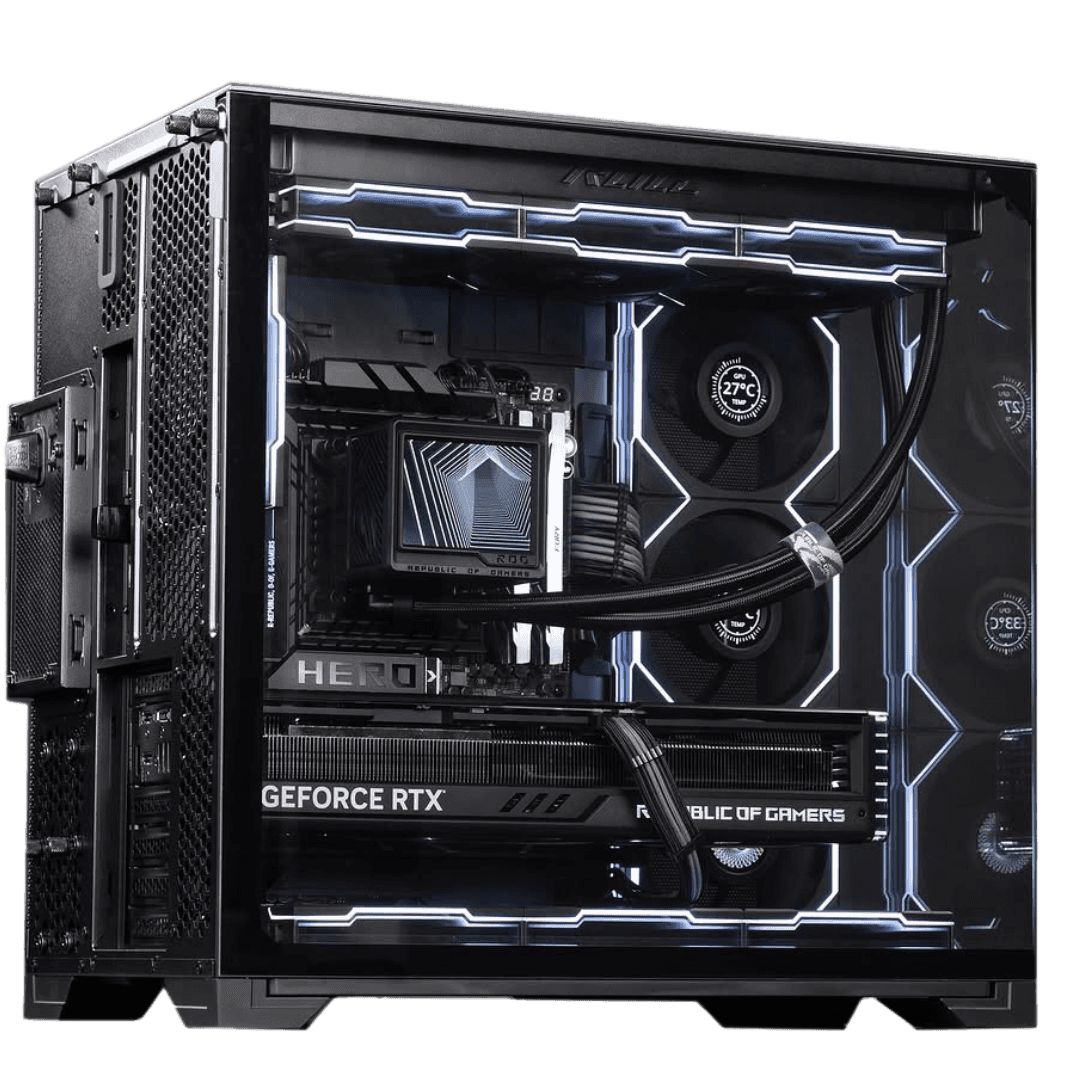 LIAN LI Extreme Compact Gaming PC, Core Ultra 7 265KF, RTX 4080 Super 16GB OC, 64GB (2x32GB) 6000MTs, 990 PRO 4TB NVMe, 1000W, Extreme AIO Cooler - thumbnail 1
