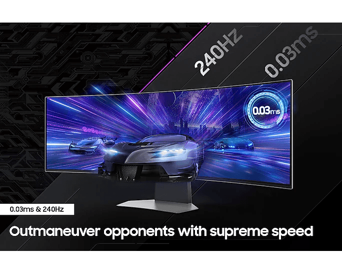 SAMSUNG Samsung 49" G95SC Odyssey OLED G9 240Hz Smart Gaming Monitor, DQHD (5,120 x 1,440), 0.03ms(GTG), 1800R Curvature, 32:9 Super Ultra-wide screen, Eye Saver Mode, Quantum Dot Color, Flicker Free, Game Mode, AMD FreeSync Premium Pro | LS49CG954SMXUE - thumbnail 5