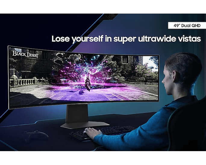 SAMSUNG Samsung 49" G95SC Odyssey OLED G9 240Hz Smart Gaming Monitor, DQHD (5,120 x 1,440), 0.03ms(GTG), 1800R Curvature, 32:9 Super Ultra-wide screen, Eye Saver Mode, Quantum Dot Color, Flicker Free, Game Mode, AMD FreeSync Premium Pro | LS49CG954SMXUE - thumbnail 16