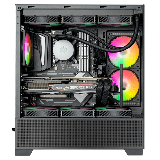 Silverstone Silverstone Lucid 05 ATX Case, Bold 270° Panoramic View, upto 360mm Radiators, GPU up to 410mm, Type-C | SST-LD05-B-ARGB - thumbnail 11