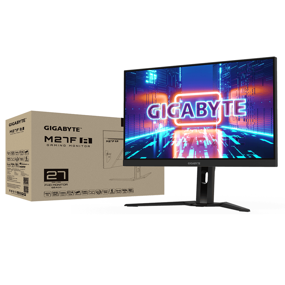 Gigabyte Gigabyte M27F A KVM Gaming Monitor, 27???SS IPS 1920 x 1080 (FHD), 165Hz, 1ms GTG, Edge type Panel, 99% sRGB, VESA DisplayHDR400, Adaptive-Sync, Ergonomic Design | M27F A-EK - thumbnail 7