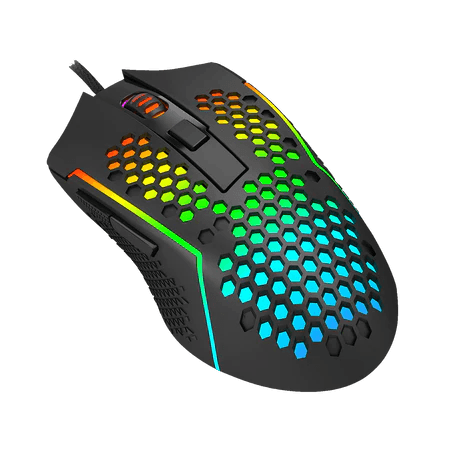 Redragon Redragon M987 Lightweight Honeycomb Wired Gaming Mouse, Programable 6 Buttons, RGB Backlit, 12400 DPI Resolution, 30g Acceleration, 5 Different User Modes, Black | M987-K - thumbnail 5