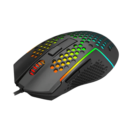 Redragon Redragon M987 Lightweight Honeycomb Wired Gaming Mouse, Programable 6 Buttons, RGB Backlit, 12400 DPI Resolution, 30g Acceleration, 5 Different User Modes, Black | M987-K - thumbnail 3
