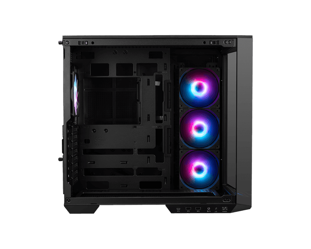 MSI MSI MAG PANO 100R PZ  Mid Tower ATX Case, 4x ARGB Fans, Fan control Board, Tempered Glass, Suppors ATX Back-connect MOBO, Black | 306-7G26R21-HH - thumbnail 1