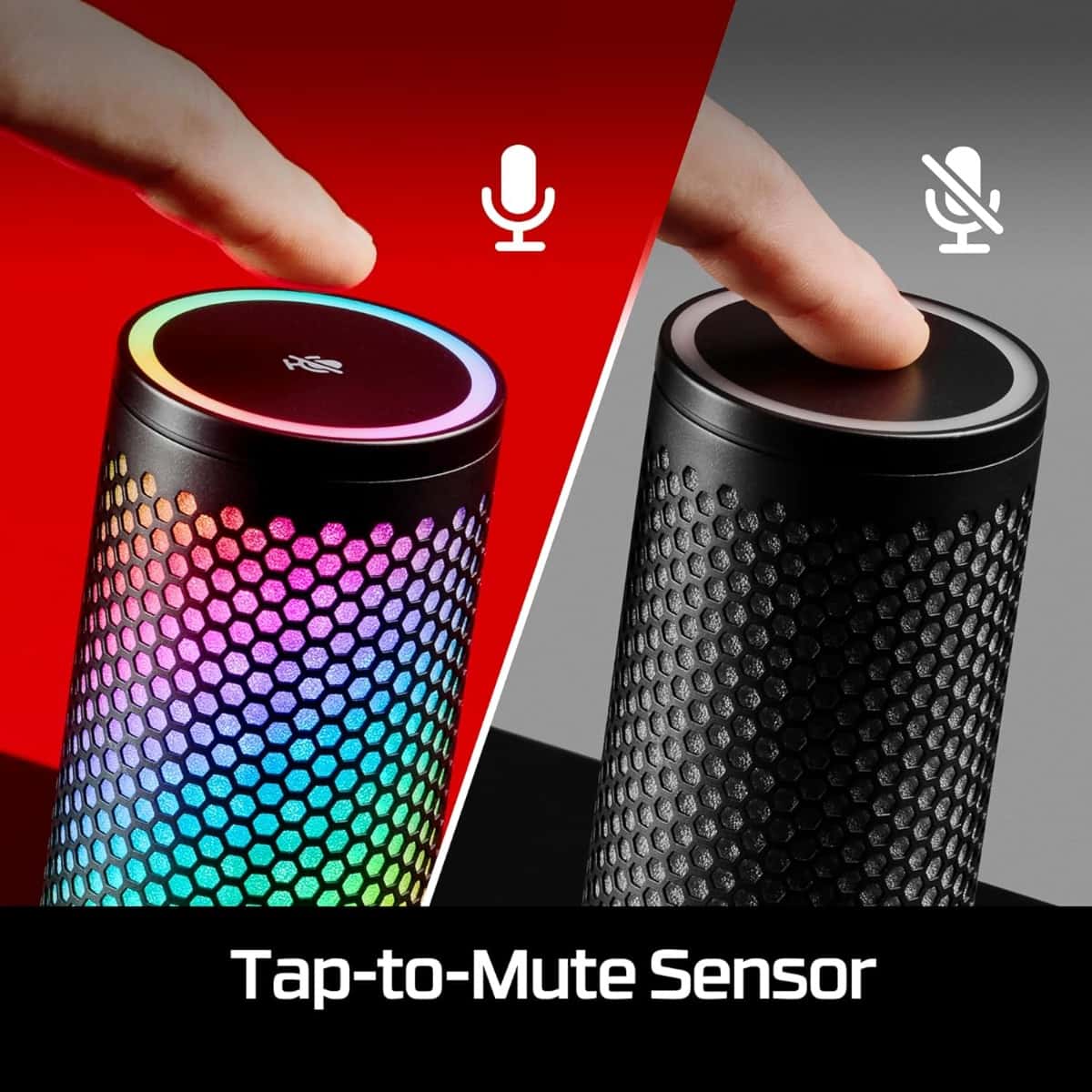 HyperX HyperX QuadCast 2 S USB Microphone, with RGB Lighting, Streaming and Podcasting, with On-Board Controls, LED Lighting, Removable Shock Mount, PC, Mac, USB-C - Black | 9A273AA - thumbnail 4