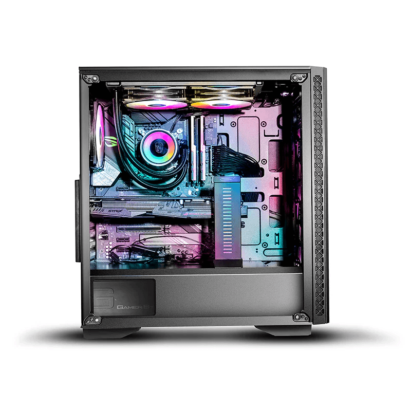 Nanotech Nanotech Dark Assassin Gaming PC, Ryzen 9 7950X3D, GeForce RTX 4080 SUPER Trinity 16GB GDDR6X, 32GB RAM (2x 16GB) DDR5, 1TB M.2 NVMe, AIO Liquid CPU Cooler, 850W 80+ Gold, WiFi+BT - thumbnail 1