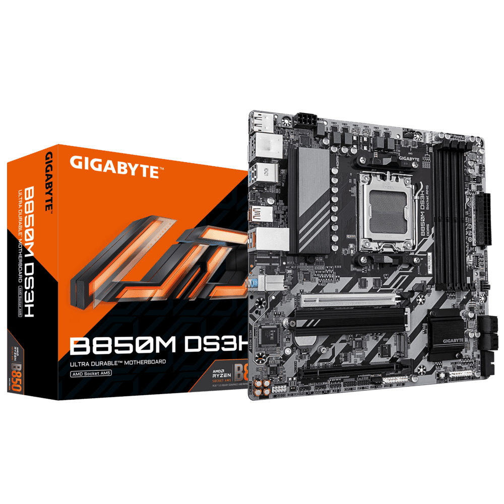 Gigabyte Gigabyte B850M DS3H AM5 Micro ATX DDR5 Motherboard, 4x DIMMs with AMD EXPO, 2x M.2 slots, 1x PCIe 5.0, EZ-Latch, 2.5GbE LAN | B850M DS3H - thumbnail 2