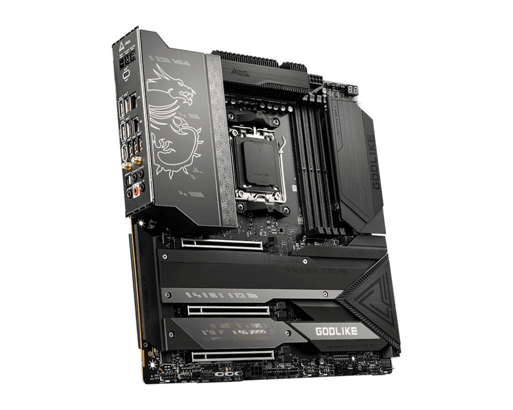 MSI MSI MEG X670E GODLIKE AM5 E-ATX Motherboard, AMD X670 Chipset, 4 x DDR5 128GB Max Memory, I225V 2.5Gbps LAN, AMD Wi-Fi 6E, Bluetooth 5.2, 3x PCIe 5.0 x16, 4x M.2 Slot, USB 3.2/2.0 | 911-7D68-001 - thumbnail 4