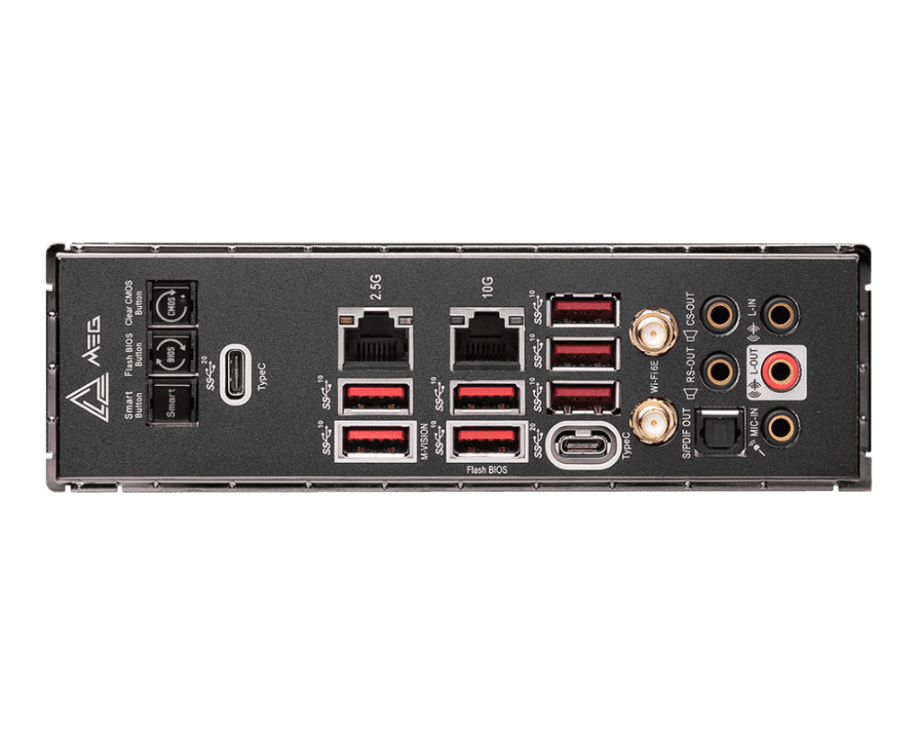 MSI MSI MEG X670E GODLIKE AM5 E-ATX Motherboard, AMD X670 Chipset, 4 x DDR5 128GB Max Memory, I225V 2.5Gbps LAN, AMD Wi-Fi 6E, Bluetooth 5.2, 3x PCIe 5.0 x16, 4x M.2 Slot, USB 3.2/2.0 | 911-7D68-001 - thumbnail 5
