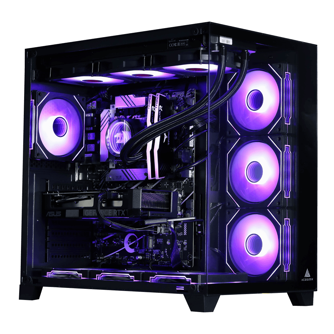 Nanotech Mercury Gaming PC - Ryzen 7 7800X3D, RTX 4060 8GB, 64GB (2x32) DDR5 4800Mhz RAM, 750W PSU, B760 Motherboard, W11 Pro - thumbnail 2
