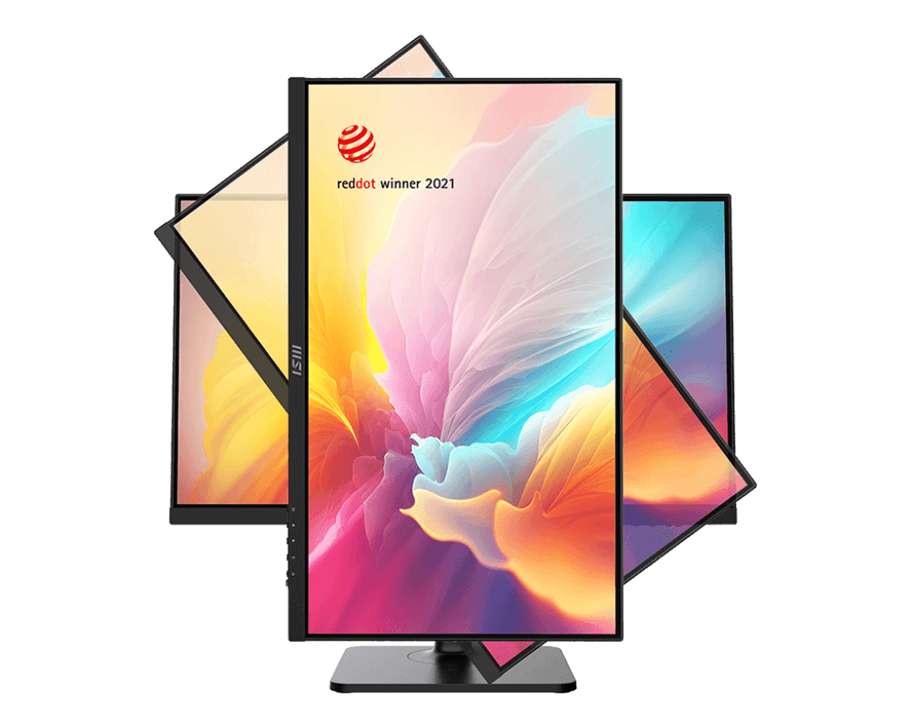 MSI Modern MD2412P 24 Inch Business Productivity Monitor, 1920 x 1080 (FHD) IPS, 100Hz Refresh Rate, 1ms (MPRT) Response Time, Adaptive-Sync Support, Built-In Speaker, 4 ways Adjustable Stand, Black | 9S6-3PA59H-076 thumbnail 4