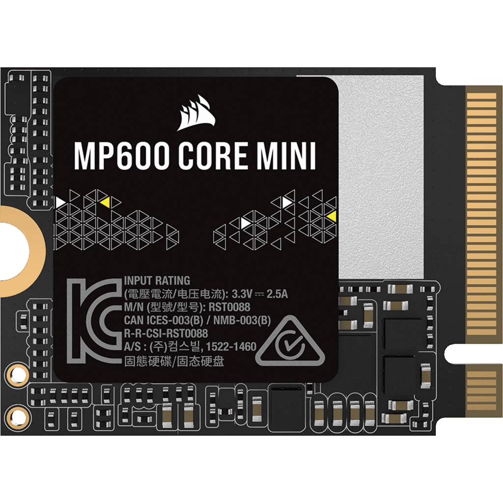 Corsair Corsair MP600 CORE Mini 1TB M.2 NVMe PCIe x4 Gen4 2 SSD ??? M.2 2230 ??? Up to 5,000MB/sec Sequential Read QLC NAND ??? Great for Steam Deck, ASUS ROG Ally, Microsoft Surface Pro .CSSD-F1000GBMP600CMN - thumbnail 3