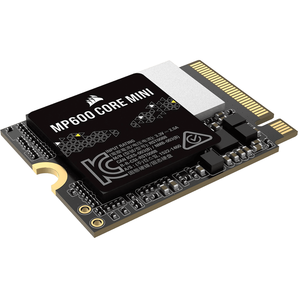 Corsair Corsair MP600 CORE Mini 1TB M.2 NVMe PCIe x4 Gen4 2 SSD ??? M.2 2230 ??? Up to 5,000MB/sec Sequential Read QLC NAND ??? Great for Steam Deck, ASUS ROG Ally, Microsoft Surface Pro .CSSD-F1000GBMP600CMN - thumbnail 1