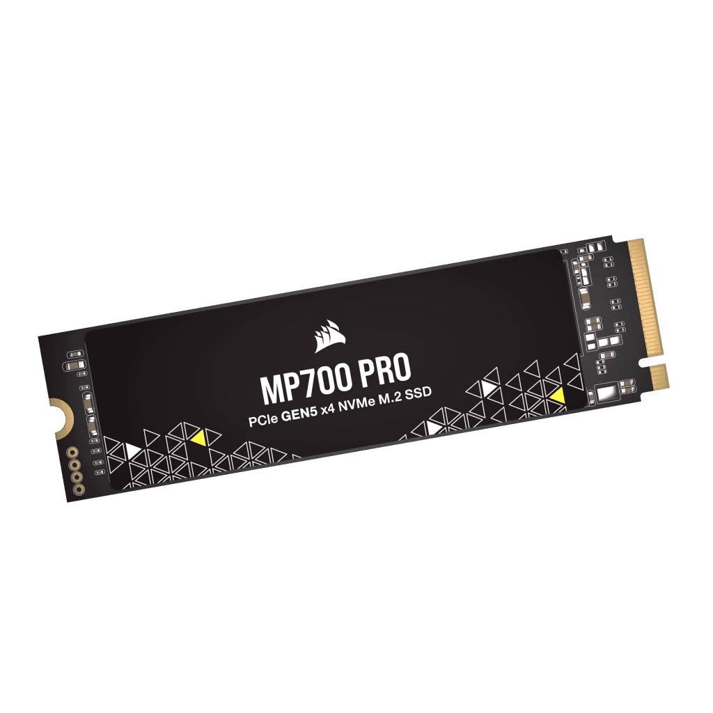 Corsair Corsair 4TB MP700 PRO NVMe PCIe 5.0 M.2 Internal SSD, 12400 MB/s Sequential Read Speeds & 11800 Sequential Write Speeds, 3D TLC NAND Technology, 1.6 Million Hours MTBF, Black | CSSD-F4000GBMP700PNH - thumbnail 1