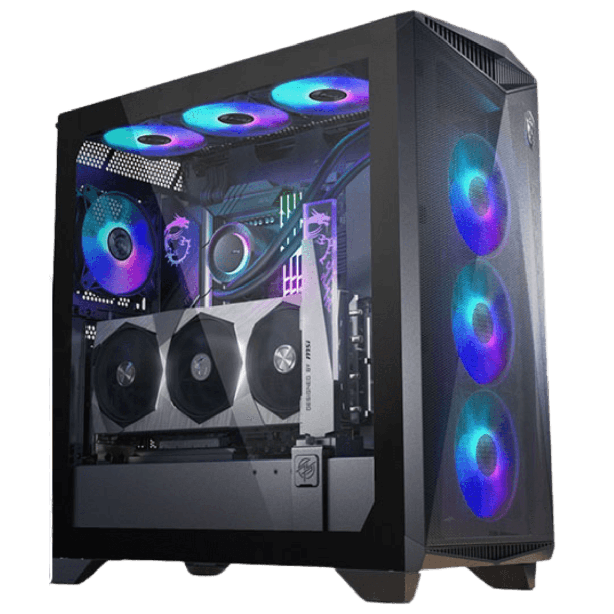 MSI AMD 7800X3D Gaming PC Powered By MSI, Ryzen 7 7800X3D, RTX 4080 SUPER SUPRIM X 16GB, 32GB (2x16GB) 6400 RAM, 2TB 990 Pro - thumbnail 1
