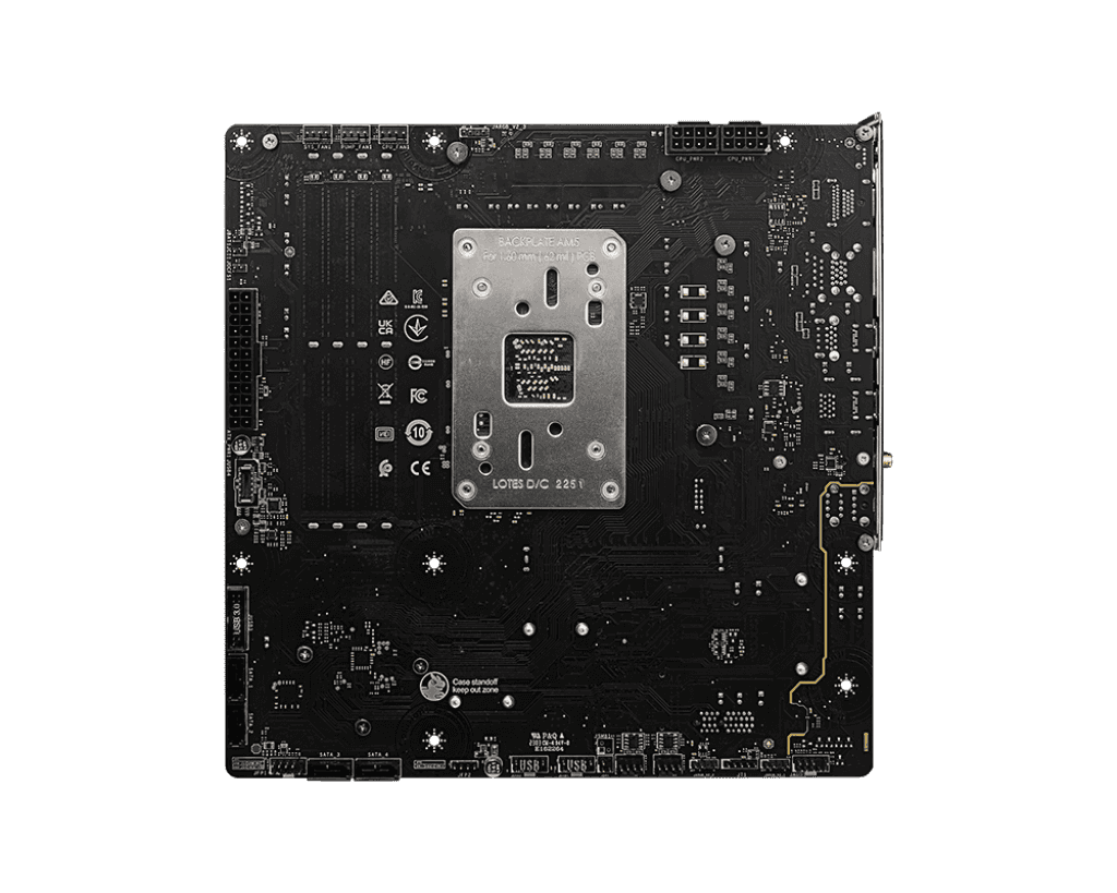 MSI B650M PROJECT ZERO AMD B650 ATX Motherboard, DDR5, up to 7600+(OC) MHz, Extended Heatsink Design, 2.5G LAN and AMD Wi-Fi 6E, M.2 Shield Frozr, Lightning M.2 | 911-7E09-003 thumbnail 4