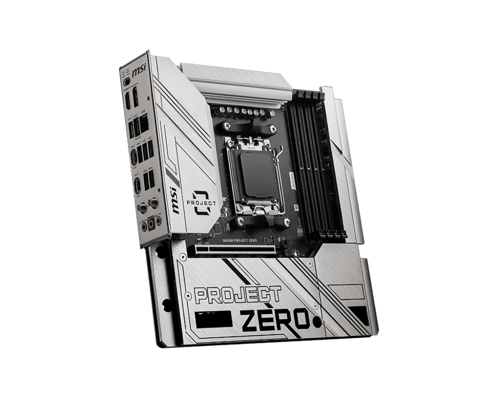 MSI B650M PROJECT ZERO AMD B650 ATX Motherboard, DDR5, up to 7600+(OC) MHz, Extended Heatsink Design, 2.5G LAN and AMD Wi-Fi 6E, M.2 Shield Frozr, Lightning M.2 | 911-7E09-003 thumbnail 6