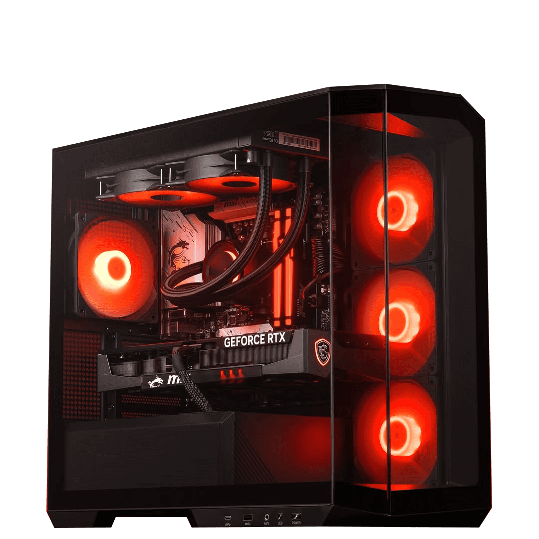 MSI Powered Ultimate Gaming PC: AMD Ryzen 5 9600X + TRIO RTX 5060 Ti OC 16GB, 32GB DDR5 6000MHz RGB, 1TB NVMe, 240mm AIO, 750W Gold, WiFi - thumbnail 1