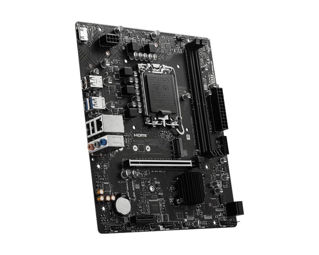 MSI MSI PRO H610M-S DDR4 Motherboard, INTEL H610, Intel Core 14th Processors, 2x DDR4 Memory up to 3200(MAX) MHz Max 64 GB, 1x M.2, 2x SATA 6G, PCIe 4.0, Realtek ALC897 Codec, Realtek RTL8111H Gigabit LAN | 911-7E44-003  2 YEAR WARRANTY - thumbnail 1