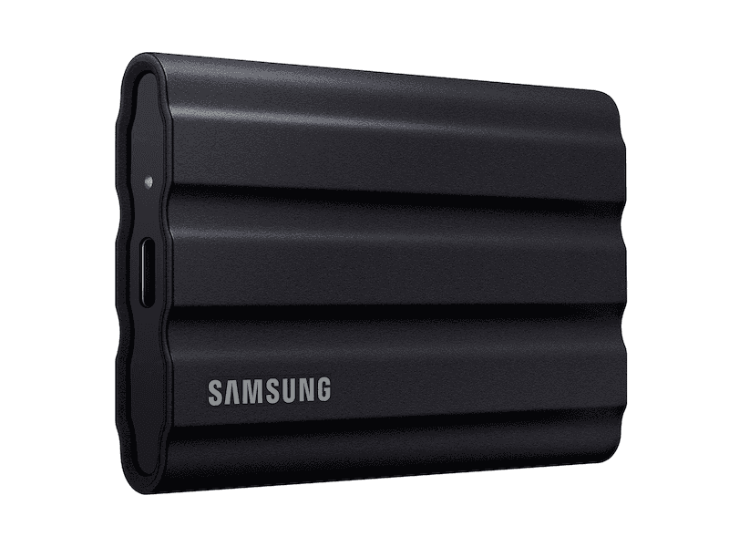 SAMSUNG Samsung Portable 2TB SSD T7 Shield USB 3.2  (Black), 9.8ft drop resistance, Read/write speeds of up to 1,050/1,000 MB/s, USB 3.2, Water and Dust Resistance | MU-PE2TOS/WW - thumbnail 1